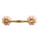 Baby Pink Crackle Ceramic Melon Bridge Handle